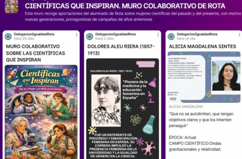 Igualdad involucra a los centros educativos para crear un muro digital de "Cient&iacute;ficas que inspiran"