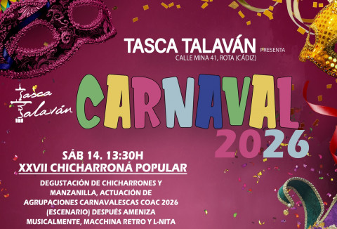 La Tasca Talav&aacute;n presenta una completa programaci&oacute;n para este Carnaval 2026