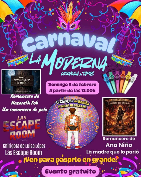 Fin de semana de Carnaval en La Moderna con la presentaci&oacute;n de varias agrupaciones y romanceros