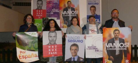 Representantes de los cinco partidos con representación en Rota que concurren a las geneales