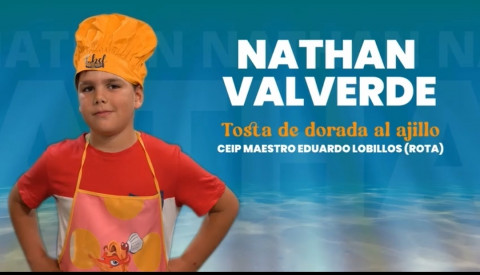 El alumno rote&ntilde;o Nathan Valverde, finalista del concurso Chef Marinero representando al colegio Eduardo Lobillo