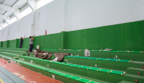 El polideportivo "Chispa" se somete a algunos arreglos de mantenimiento