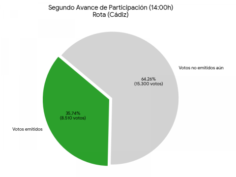 Avance de participaci&oacute;n a las 14.00 horas: el 35,74% de los rote&ntilde;os ya ha votado