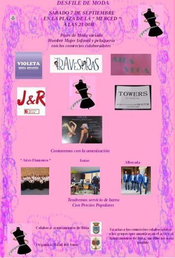 Cartel del desfile de moda organizado por el Amor