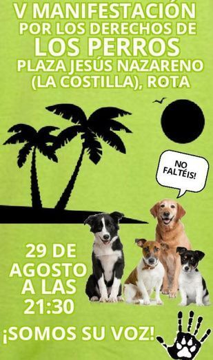Cartel de la V manifestación por los derechos de los perros