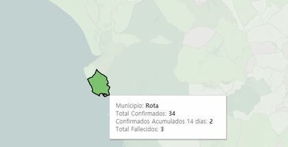 Mapa actualizado con los casos confirmados desde el inicio de la pandemia