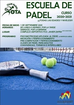 Programas de la escuela de pádel para el próximo curso