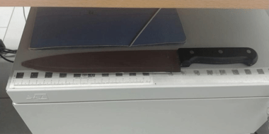 El cuchillo que se le ha intervenido al detenido