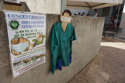 Concentración del pasado jueves frente al centro de salud