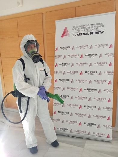 Imagen de las labores de desinfección que tuvieron lugar en junio