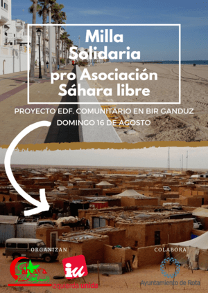 Cartel de la milla solidaria de la organización local