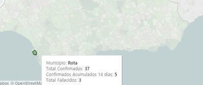 Mapa actualizado con los confirmados totales