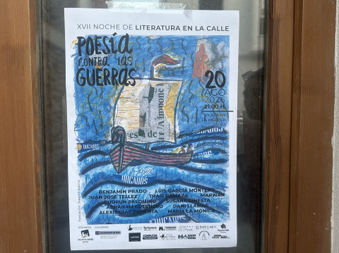 La plaza de la Merced albergar&aacute; este 20 de agosto la XVII Noche de Literatura en la Calle con 'Poes&iacute;a contra las guerras'