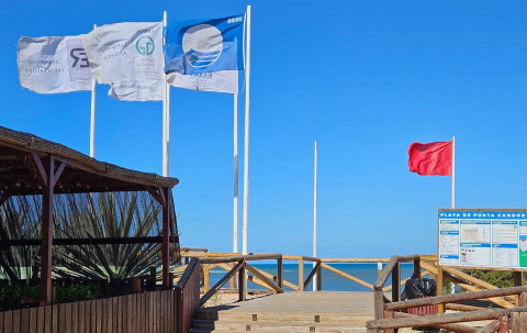 Ecologistas en Acci&oacute;n Rota pide arriar la Bandera Azul en Punta Candor tras la prohibici&oacute;n del ba&ntilde;o por Sanidad