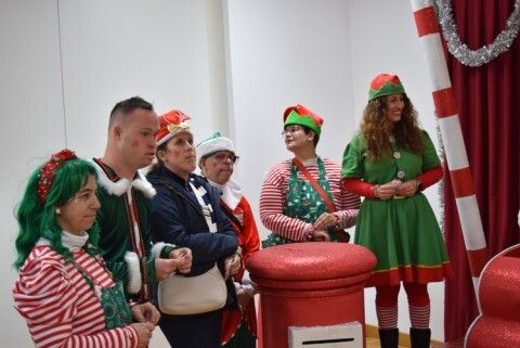 Miembros de APDIR vestidos como elfos de Papá Noel